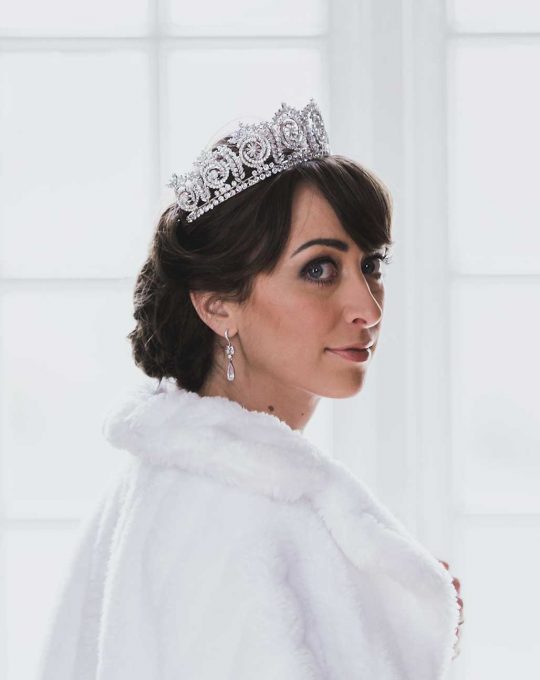 Couronne princesse mariage, diadème de luxe diamantée Olivia