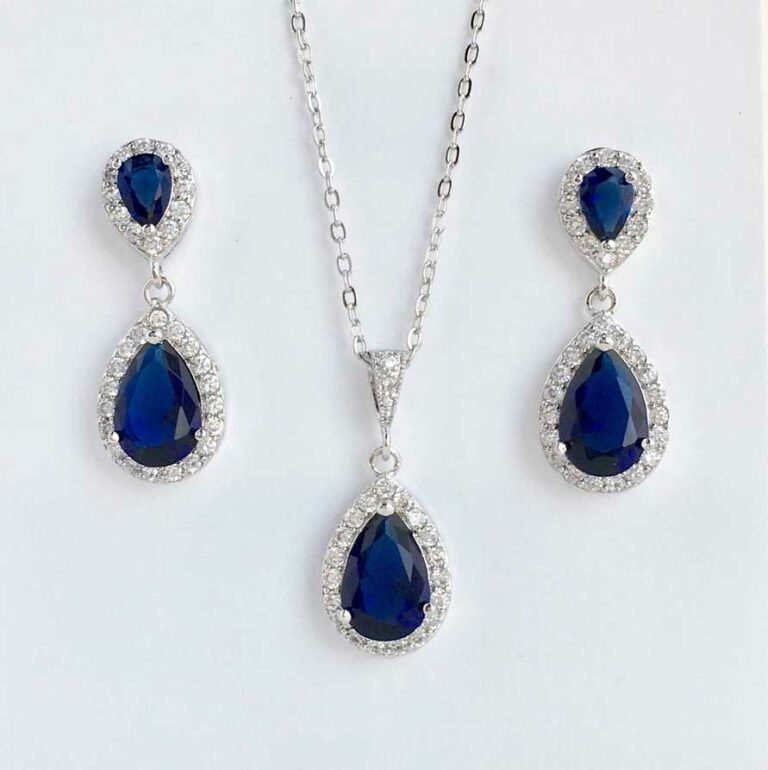 Parure Bijoux Femme Cristal Argenté - Collier, Boucles D'Oreilles, Bracelet Goutte | Mariage, Soirée, Élégant - 8