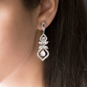 Boucles d’oreilles mariage pendantes chics romantiques "Dorothée"