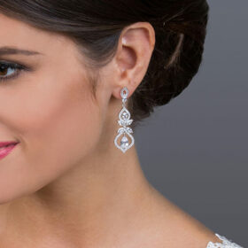 Boucles d’oreilles mariage pendantes chics romantiques Dorothée