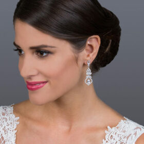 Boucles d’oreilles mariage pendantes chics romantiques Dorothée