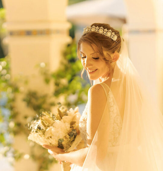 Tiare mariage argenté, diadème princesse en cristal "Colette"