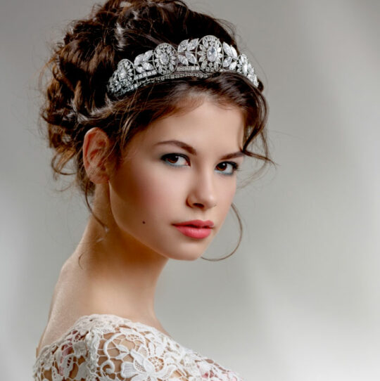 Accessoire de coiffure mariage, diadème princesse diamanté « Chantal »