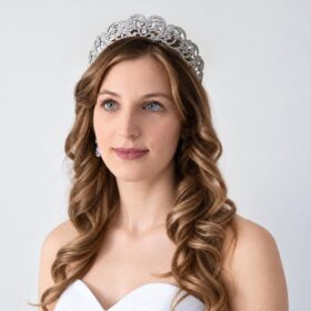 Diadème princesse de luxe, tiare royale de mariage à l’éclat diamanté "Grace" – Image 3