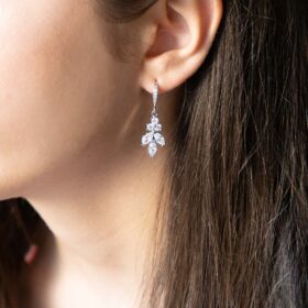 Parure bijoux mariée élégante pendentif en cristal « Colette»