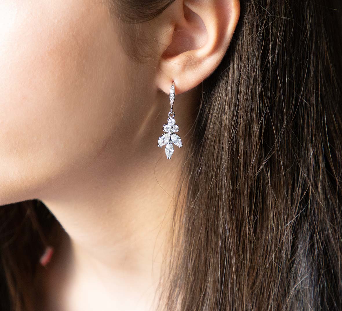 Parure bijoux mariée élégante pendentif en cristal « Colette»