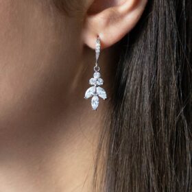 Parure bijoux mariée élégante pendentif en cristal « Colette»