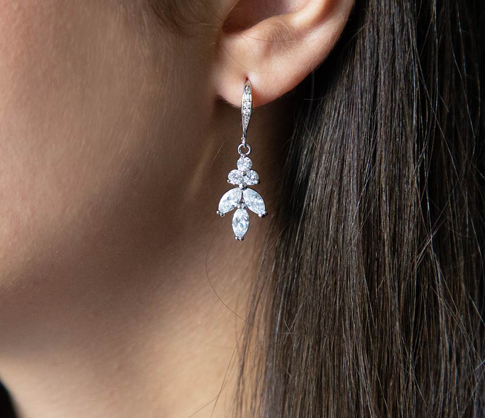 Parure bijoux mariée élégante pendentif en cristal « Colette»