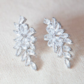 Boucles d'oreilles mariage romantiques cristal Swarovski Flora