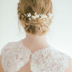 Bijoux coiffure mariage romantique fleurs feuilles