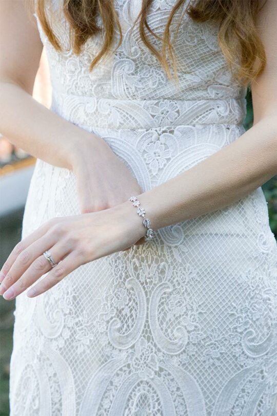 Bracelet mariage bohème chic de luxe cristal zircon Célestine