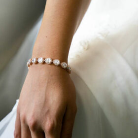 Bracelet mariage de luxe goutte doré ou rose gold Angelina