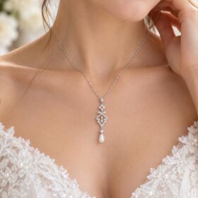 Parure bijoux mariage retro chic perles et cristal "Rachel" – Image 5