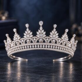 Alternative view of Couronne mariage brillante, diadème princesse Zircons de haute qualité "Lolita"