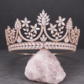 Couronne princesse rose gold ou argenté, diadème royal de haute qualité "Jessica"