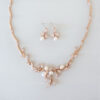 Parure de mariage avec perles et cristaux zircon – style floral élégant, argentée ou rose gold Thalia