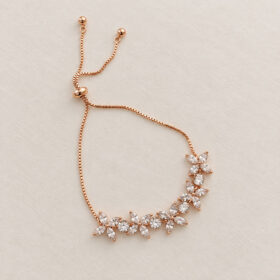 Bracelet de mariée rose gold élégant cristaux oxydes de zirconium "Liliana" – Image 4