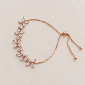 Alternative view of Bracelet de mariée rose gold élégant cristaux oxydes de zirconium "Liliana"
