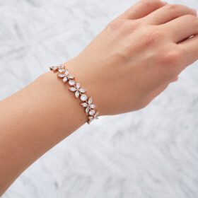Bracelet de mariée rose gold élégant cristaux oxydes de zirconium "Liliana" – Image 3