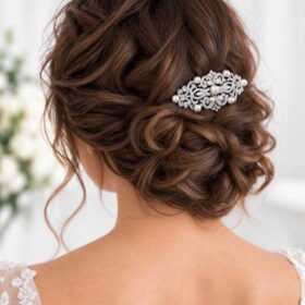Peigne cheveux mariée élégance vintage avec cristaux et perles "Constance" – Image 3